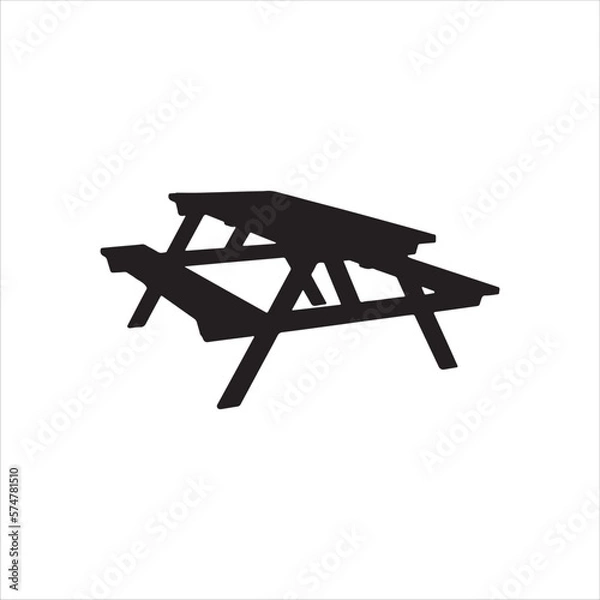 Fototapeta picnic table vector icon flat design