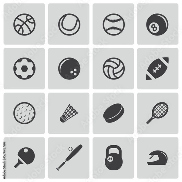 Fototapeta Vector black sport icons set