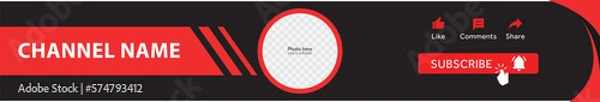 Obraz YouTube Channel Cover design Vector illustration