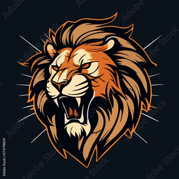 Obraz Lion face mascot vector illustration