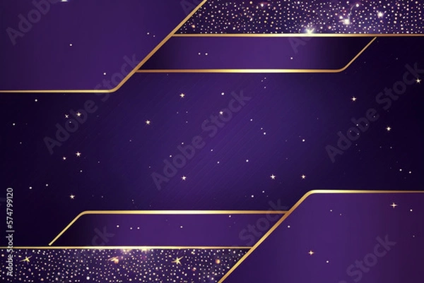Fototapeta background with stars and golden lines