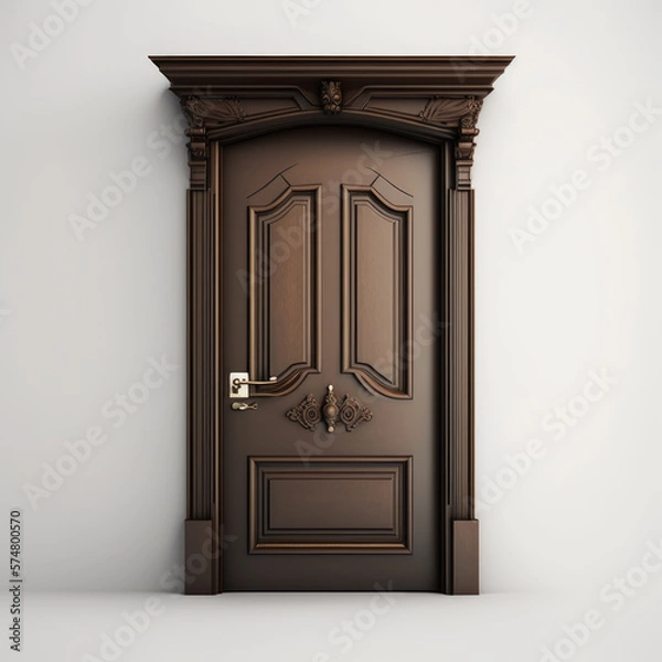 Fototapeta Brown-colored Door: Add Warmth and Elegance to Your Home