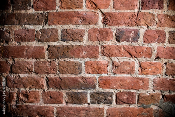 Obraz texture background. Red brick textured wall