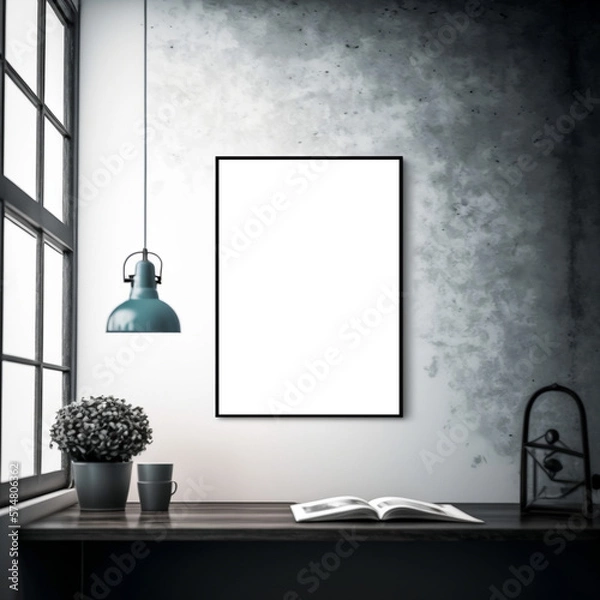 Fototapeta Creepy Frame Mockup Room with Horror-Themed Centerpiece Frame Design