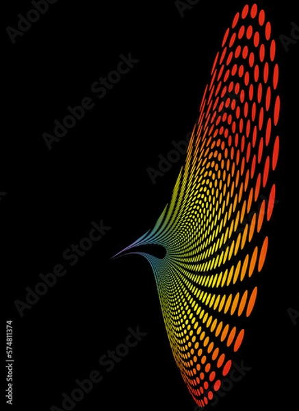 Fototapeta Colorful dotted dynamic waves in minimalist style. Abstract digital jpeg illustration for website design