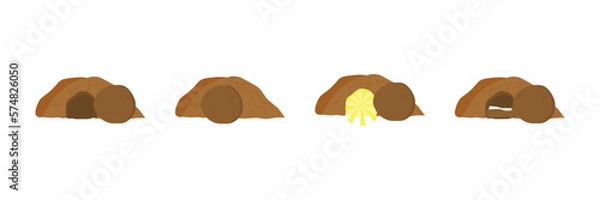 Fototapeta Tomb of Jesus icon. "Crucifix". Easter. Vector illustration on a white background.