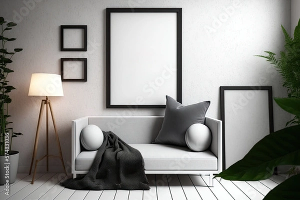 Fototapeta Picture-frame-themed room. Generative AI
