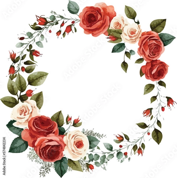 Obraz red rose frame