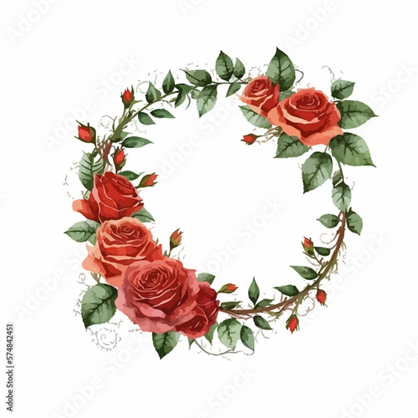 Obraz red rose frame