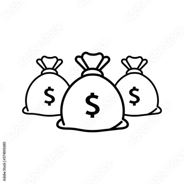Obraz Vector Illustration of a pocket containing dollars. Savings or investment sign icon.