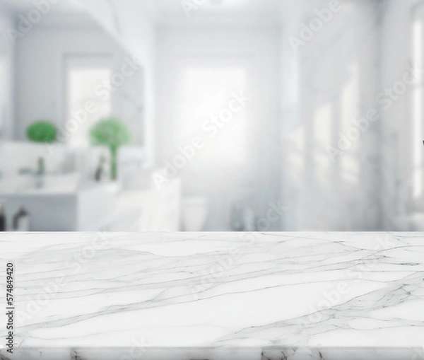 Obraz Marble counter table top in bath room background