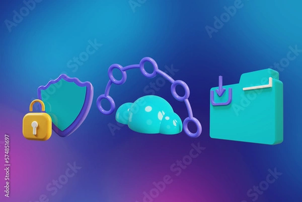 Obraz 3d icon set pack for web and office