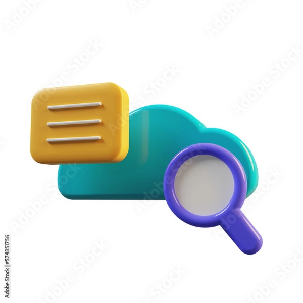 Obraz Searching in Cloud with 3d render style