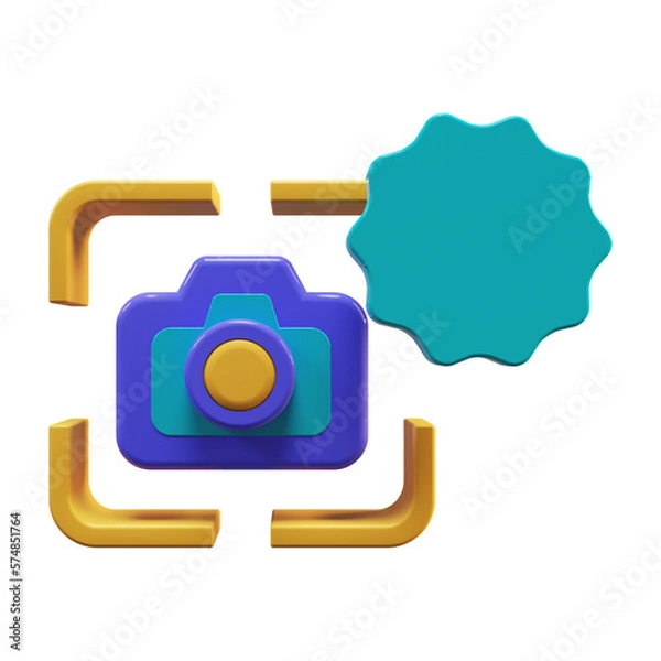 Obraz Capture with camera 3d icon