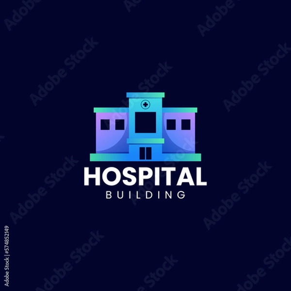 Fototapeta Vector Logo Illustration Hospital Gradient Colorful Style