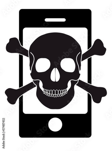 Obraz Pirate smartphone noir et blanc