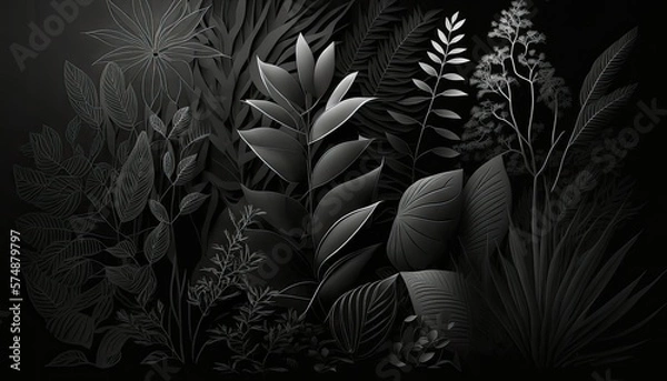 Fototapeta Beautiful Designer Seasonal Background with Matte Black Color Hue Summer Modern Wallpaper Template with Vibrant Hues and Stunning Scenery for Presentation, Ad, and All Applications (generative AI)