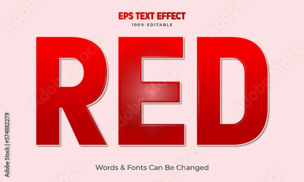 Fototapeta Red text editable effect font style