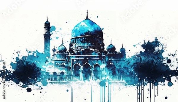 Obraz Mosque background. Ramadan mosque wallpaper. Ai generated