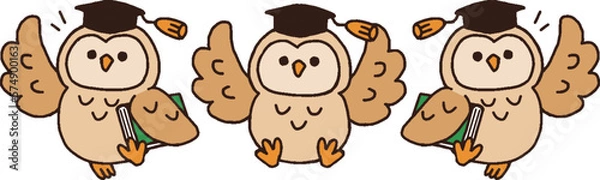 Obraz 	フクロウ博士イラストセット