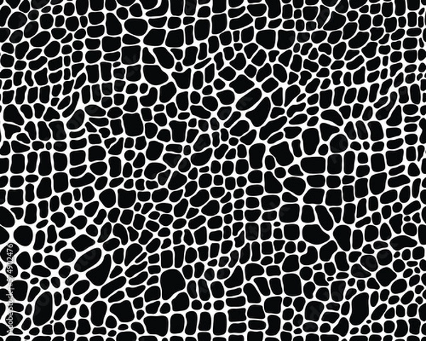 Fototapeta Seamless pattern of alligator skin on a white background	