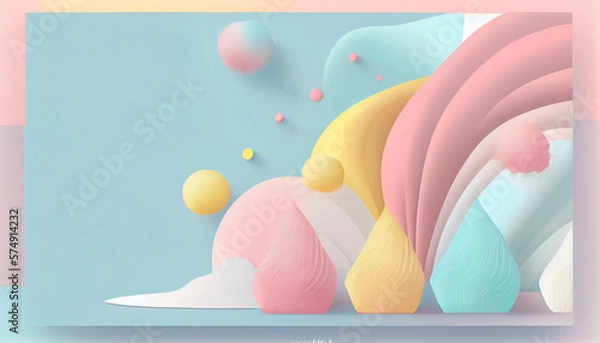 Obraz Template landing page. Blank for text. 3d illustration background. AI Generative