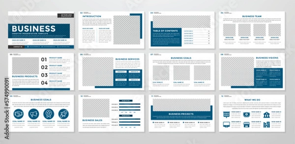 Fototapeta simple business presentation template with minimalist concept and modern style use for business annual report and proposal