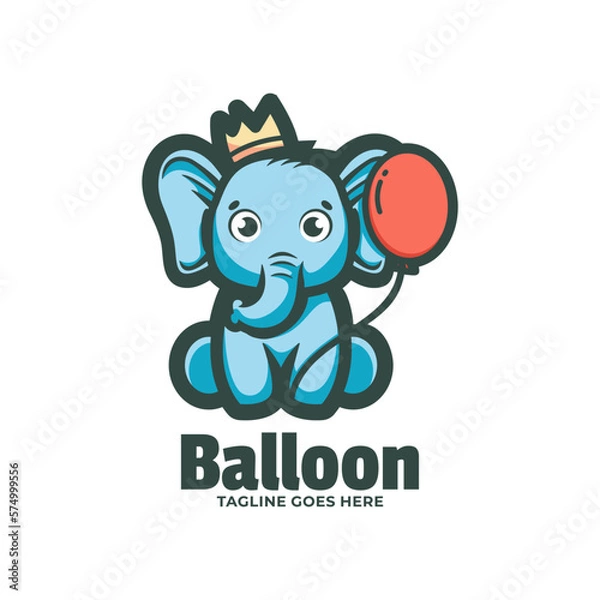 Fototapeta Balloon Elephant Logo Vector