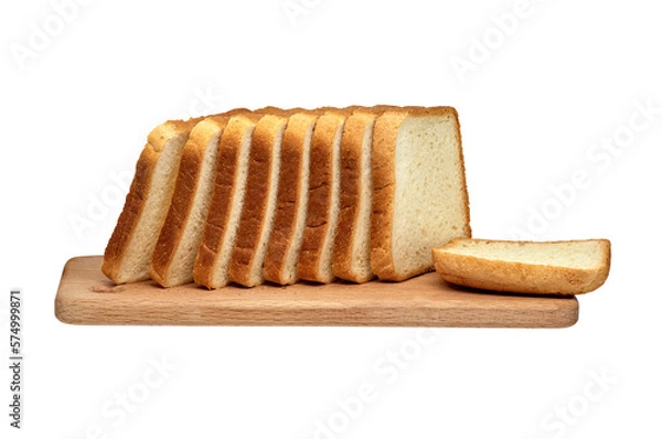 Fototapeta white sliced bread on a wooden plank
