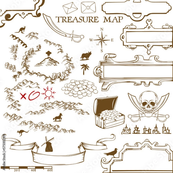 Fototapeta Map Legend Symbols