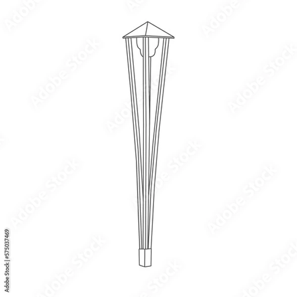 Obraz yard lantern in the Art Nouveau style.  line drawing