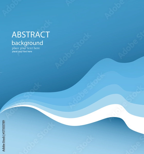Fototapeta Wavy Blue Vector Background
