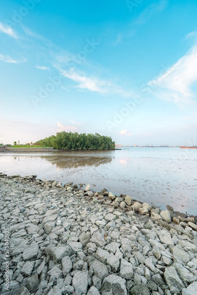 Obraz riverbank and sky