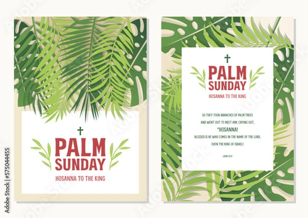 Fototapeta Palm Sunday holiday card vector illustration