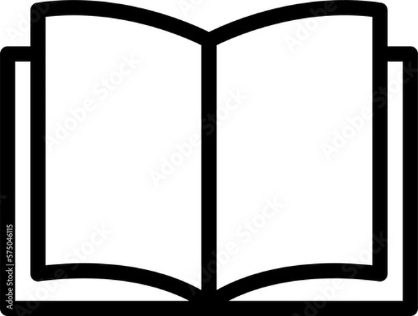 Fototapeta Book icon in png. Outline book on transparent background. Linear book symbol in png. Library symbol in png. Dictionary sign in black. Education symbol.