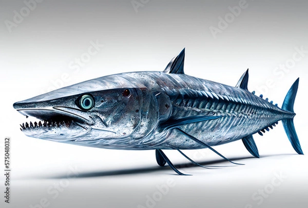 Obraz barracuda fish isolated on white, generative ai