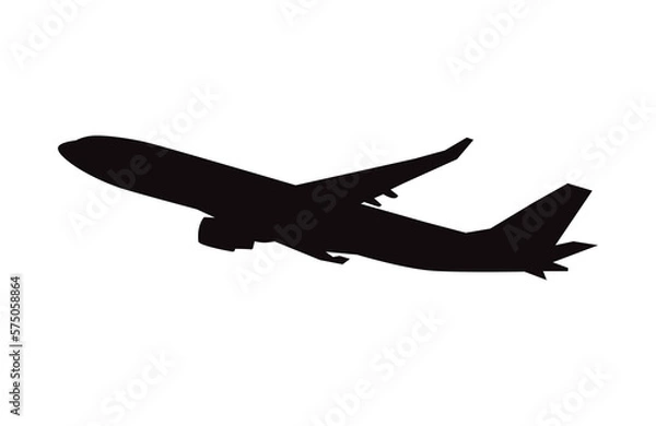 Fototapeta Plane silhouette isolated transparency background.