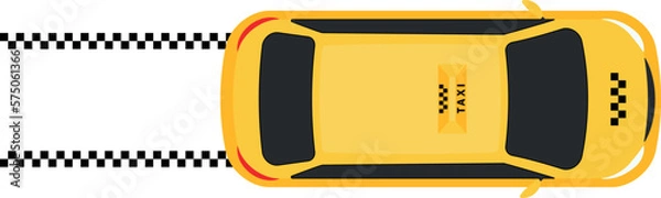 Fototapeta Taxi car top view vector design element.