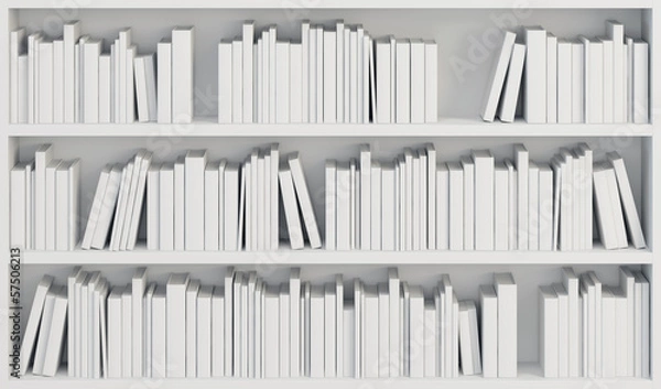 Obraz bookcase with white books