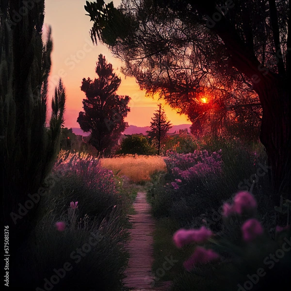 Obraz sunset in the woods