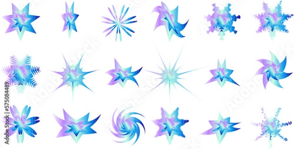 Fototapeta The effects are made using a seven-pointed star. Abstract pattern. Twisted and distorted vector texture in trendy progressive style.