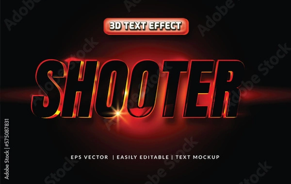 Fototapeta Shooter movie title style 3d editable text effect