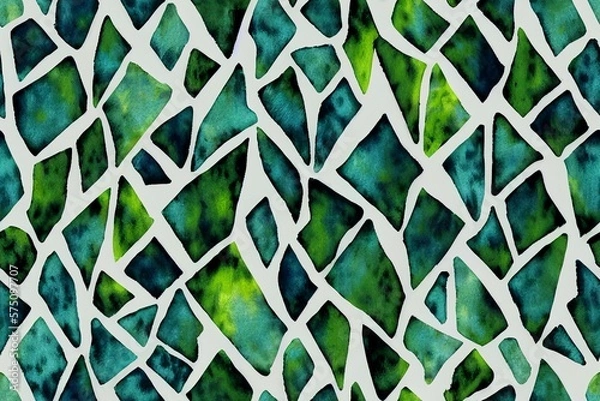 Obraz Vertical design of Geometric textile seamless pattern  Generative AI