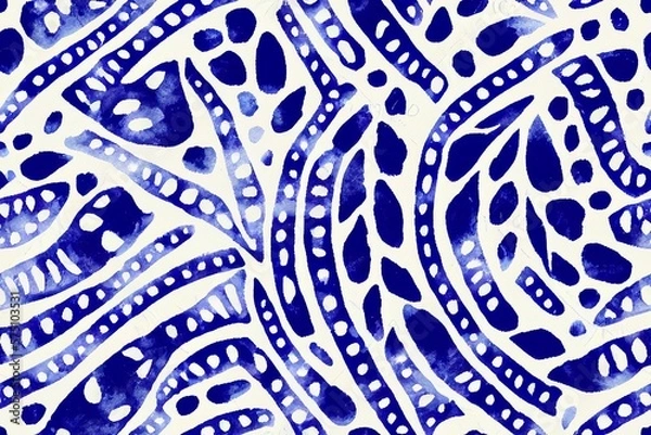 Obraz Vertical design of Geometric textile seamless pattern  Generative AI