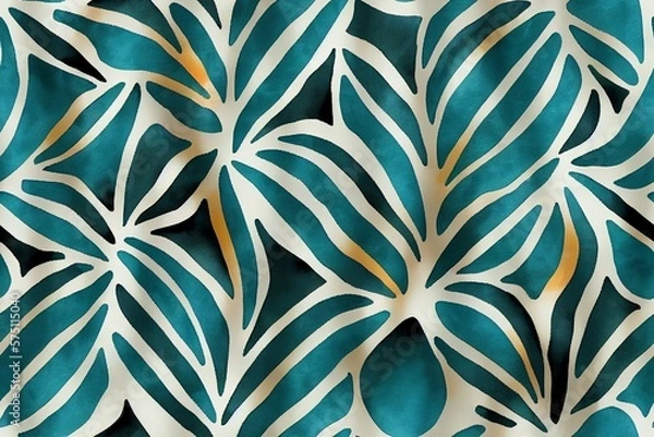 Fototapeta Vertical design of Geometric textile seamless pattern  Generative AI