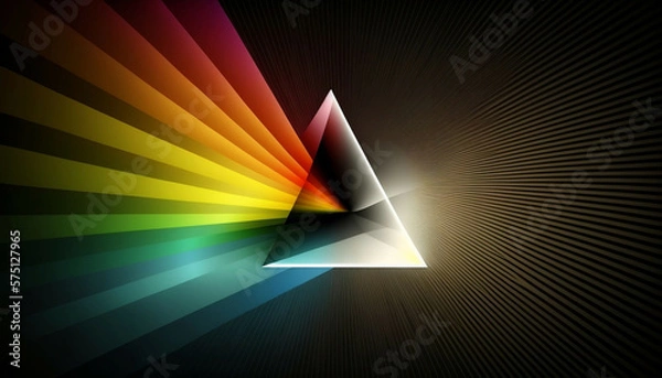 Fototapeta beautiful prismatic light prism diamond abstract background with rainbow colors new quality universal joyful colorful  stock image illustration wallpaper design, Generative AI