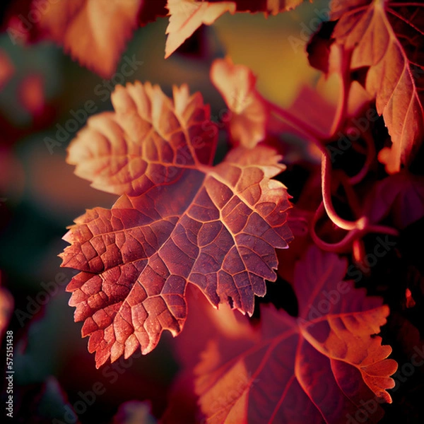 Obraz red autumn leaves