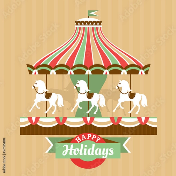 Obraz Greeting card with carousel