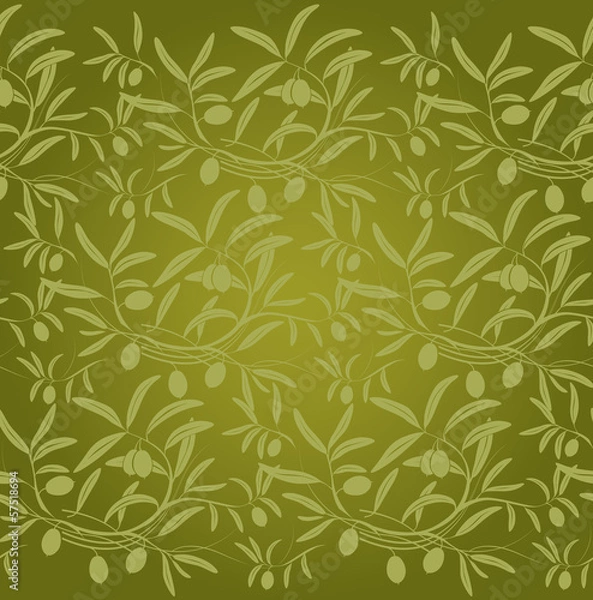 Obraz olive. Decorative olive branch. For label, pack. Olive pattern.