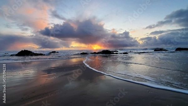 Obraz Sunset over Pacific Ocean Coast